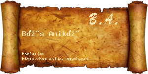 Bús Anikó névjegykártya
