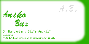 aniko bus business card